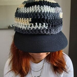 Multicolor Knit Cap with Black Brim